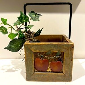 Wooden Box Apple Decor Handle